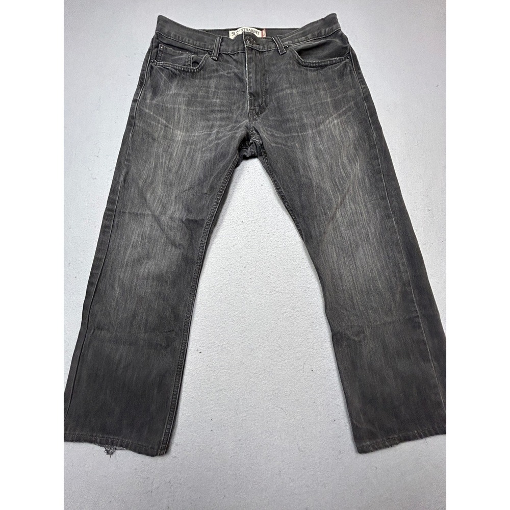 Levi's 514 Slim Straight Cotton Polyester Black 34x30 Mens